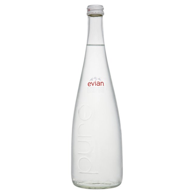 Evian 750ml glass